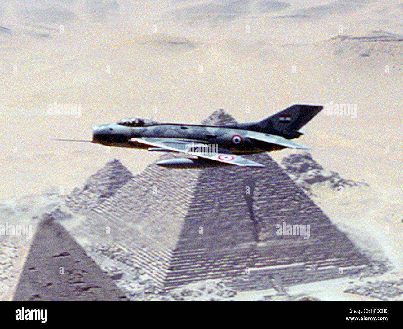 Egyptian and U.S. Navy aircraft fly in formation over the Great Pyramid ...