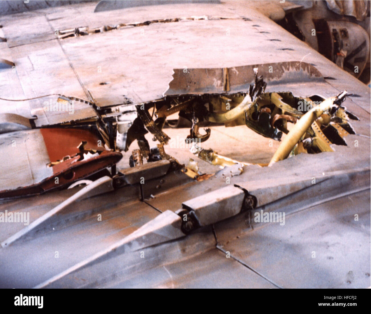 A6E flak damage to wing dring 1991 Gulf War Stock Photo Alamy