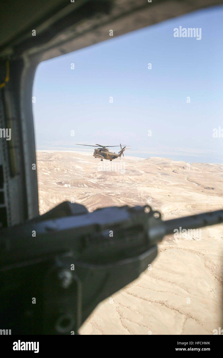 160720-M-KK554-311 ISRAEL DEFENSE FORCES NATIONAL TRAINING CENTER, Israel (July 20, 2016) A CH-53D Sea Stallion from the Israel Defense Forces leads U.S. Marines with Marine Medium Tiltrotor Squadron 264 (Reinforced), 22nd Marine Expeditionary Unit (MEU), on a tactical recovery of aircraft and personnel exercise July 20, 2016, during Noble Shirley 16, a bilateral training exercise between the militaries. 22nd MEU, deployed with the Wasp Amphibious Ready Group, is conducting naval operations in the U.S. 6th fleet area of operations in support of U.S. national security interests in Europe. (U.S. Stock Photo