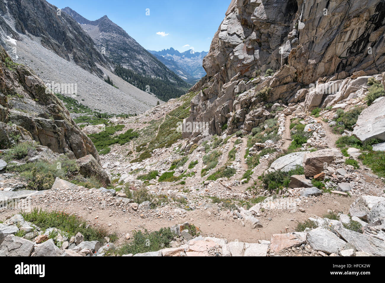 golden staircase on John Muir Trail, Kings Canyon National Park, California, United States of America, North America Stock Photo