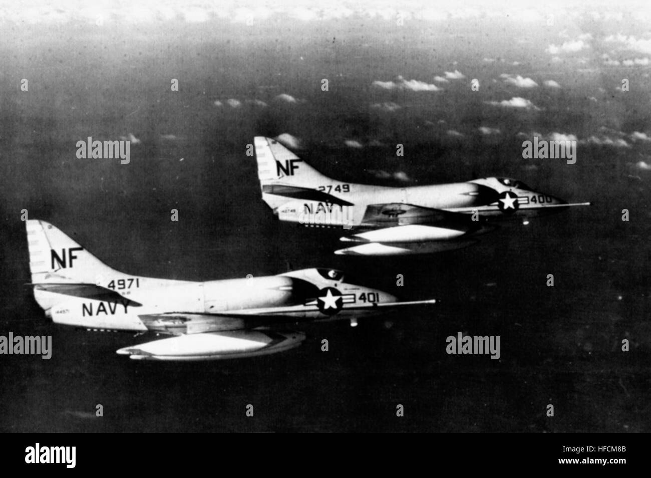 A4D-2 Skyhawks VA-56 in flight 1962 Stock Photo