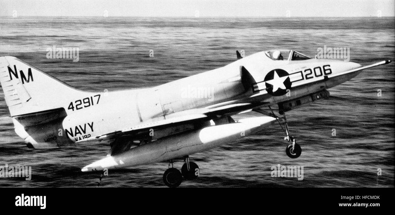 A4D-2 Skyhawk VA-192 in flight c1960 Stock Photo