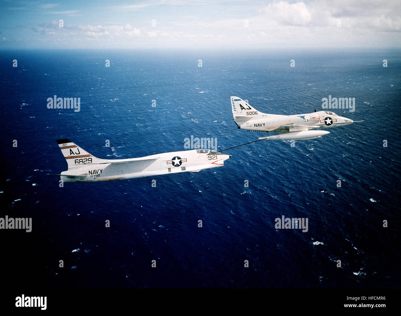 An air to air right side view of an Attack Squadron 83 (VA-83) A-4 ...