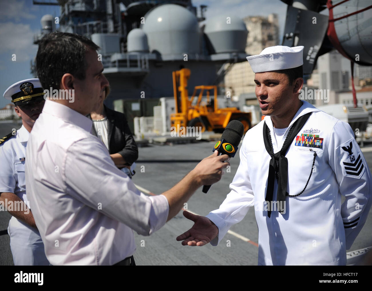 Brazil native Boatswain's Mate 1st Class Tiago Campos, assigned to the