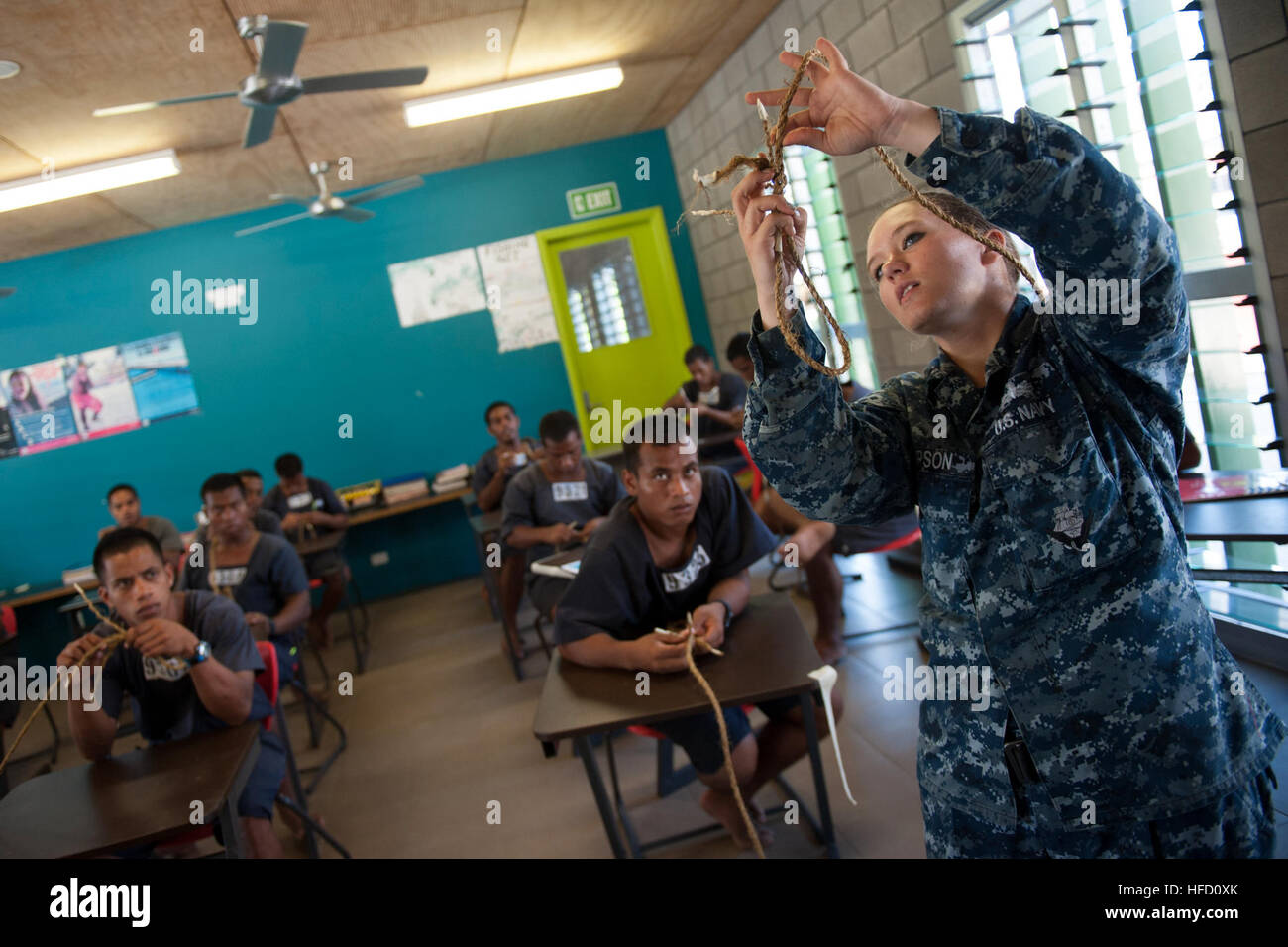 TARAWA, Kiribati (July 18, 2013) Boatswain’s Mate 2nd Class April