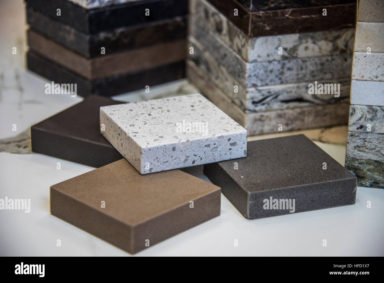 Colorful kitchen countertops color samples. Bathroom Worktops or bath ...