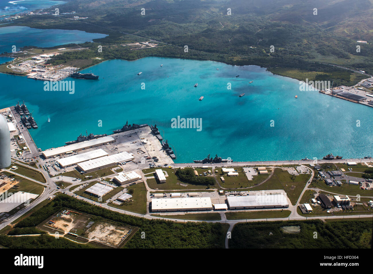 APRA HARBOR, Guam (March 5, 2016) An aerial view from above U.S