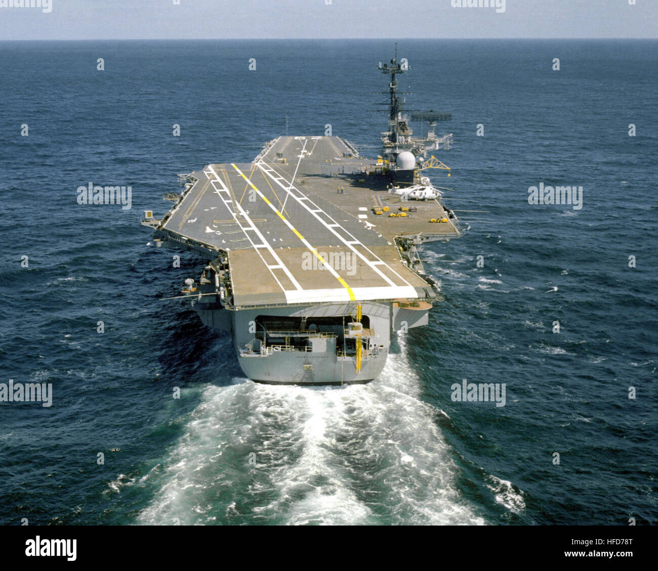 Stern view of USS Independence (CV-62) 1979 Stock Photo