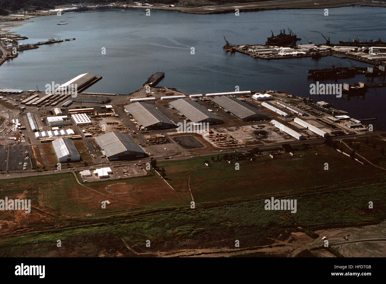 An aerial view of US Naval Facility Supply Depot. Subic Bay Supply