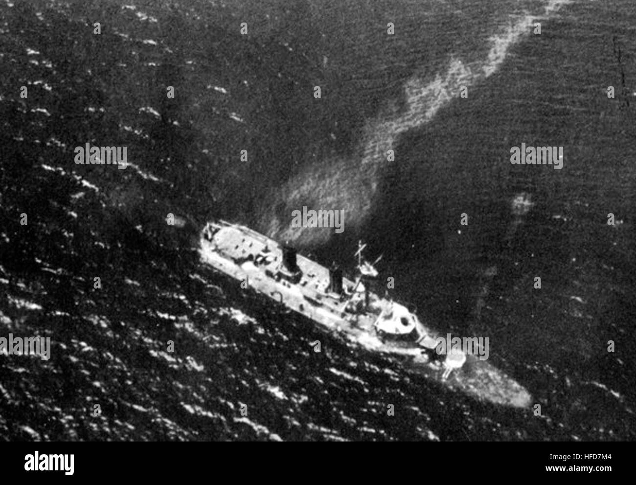 Sunken Japanese submarine tender Jingei in October 1944 Stock Photo Alamy