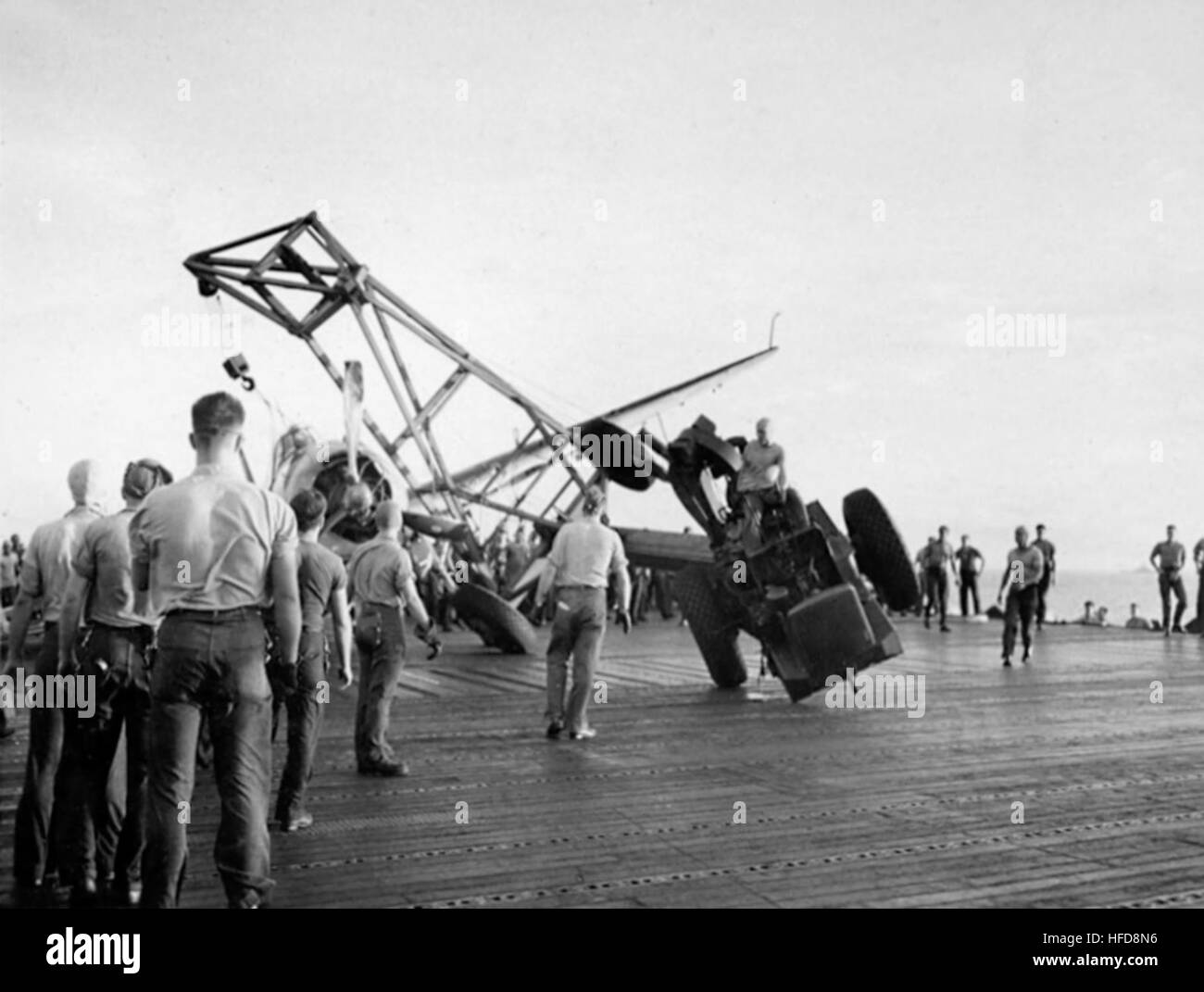 TBF salvage1 on USS Enterprise (CV6) 1944 Stock Photo Alamy