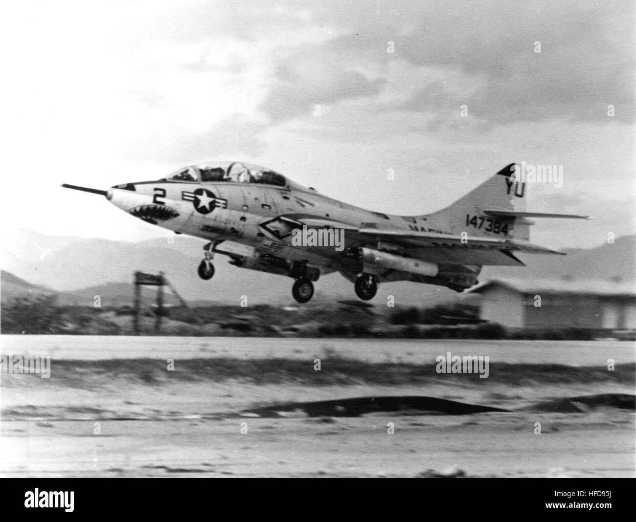 TF-9J Cougar of H&MS-13 in Vietnam c1967 Stock Photo