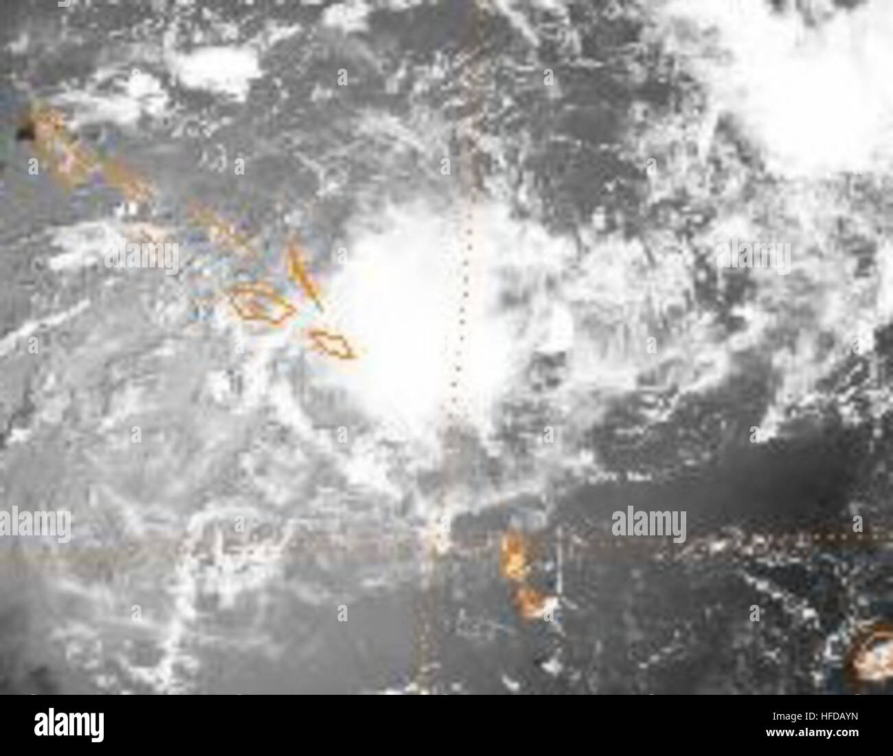 Tropical Depression 05F on January 2, 2002 Stock Photo