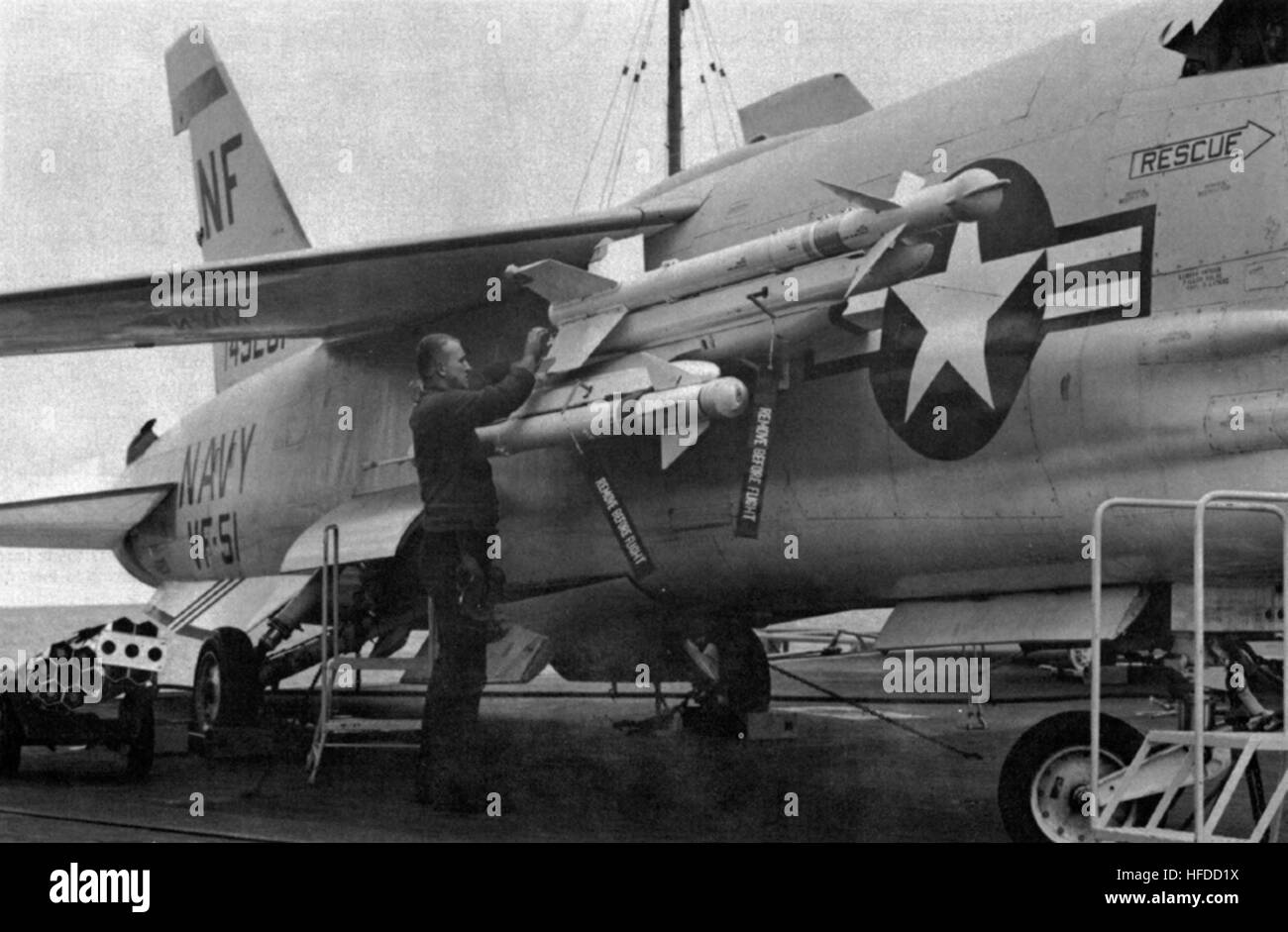 AIM9Bs on F8E on USS Ticonderoga (CVA14 Stock Photo Alamy
