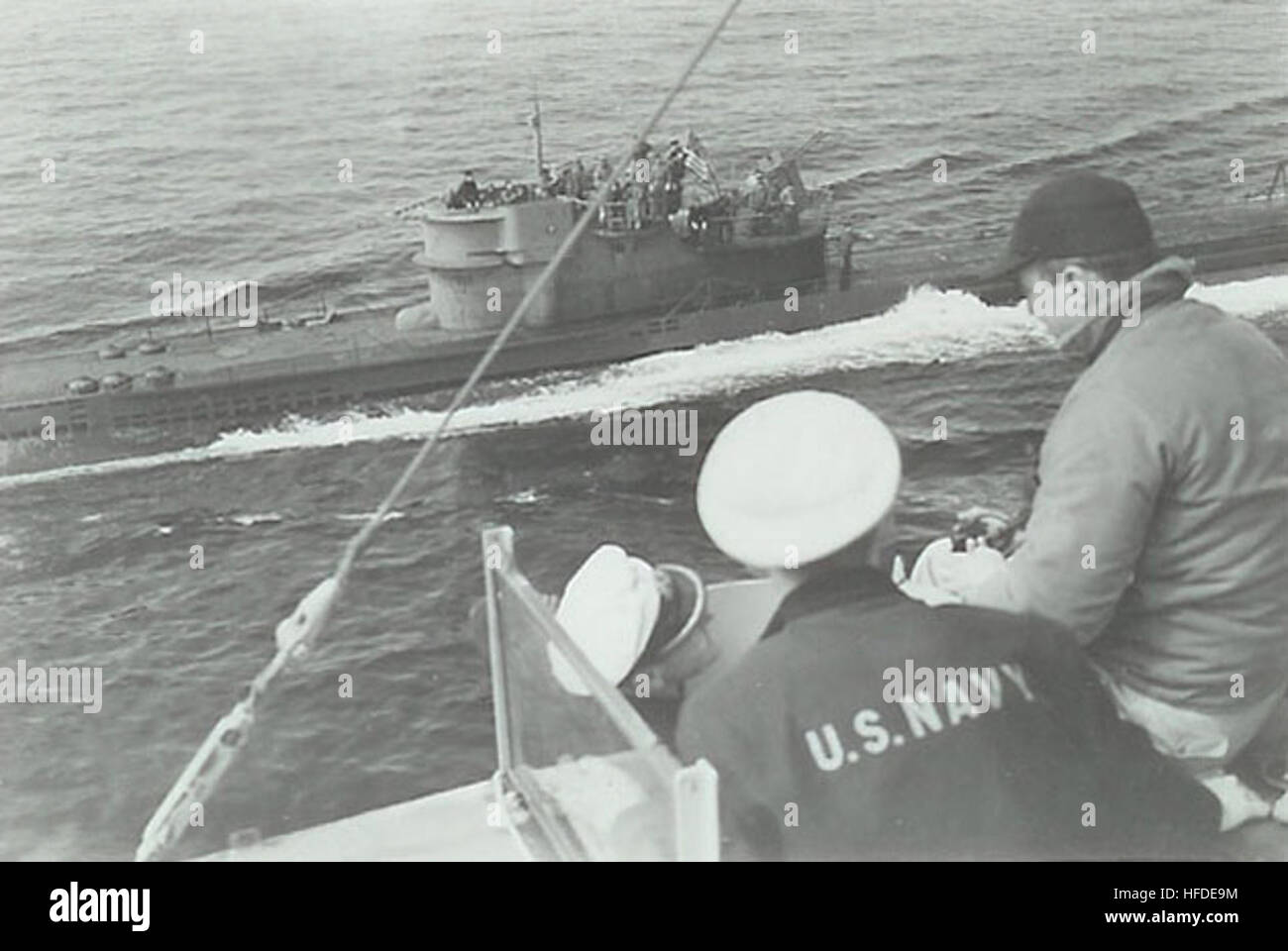 U234 KptLt Fehler USS Sutton Stock Photo