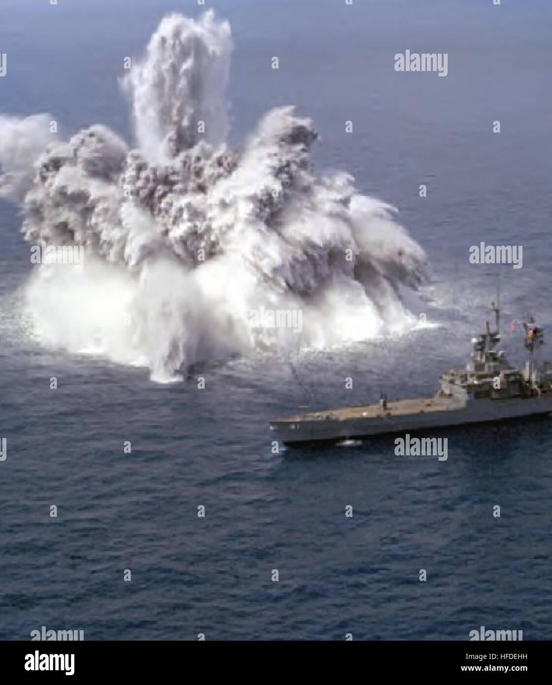 Underwater Explosion with a Blue Water Navy Ship Stock Photo Alamy