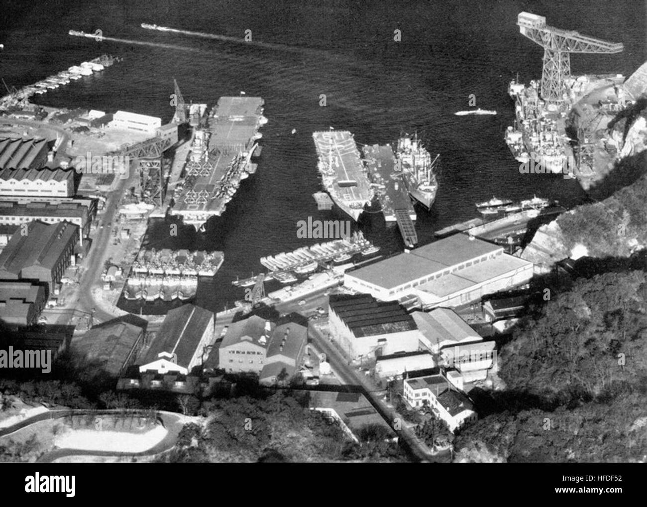 US carriers at Yokosuka Naval Base c1955 Stock Photo Alamy