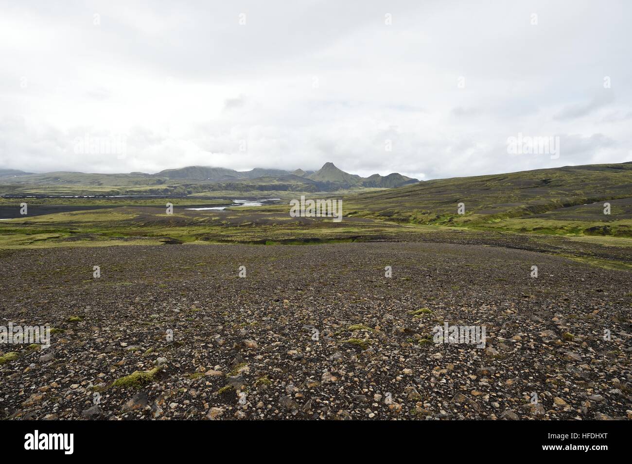 Icelandic volcano terrain Stock Photo