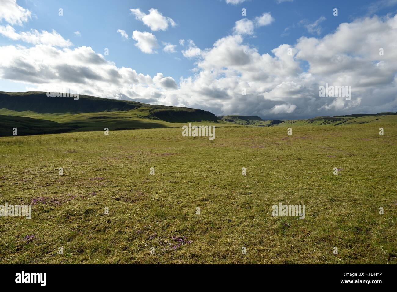 Icelandic landscape with blue sky and clouds Stock Photo