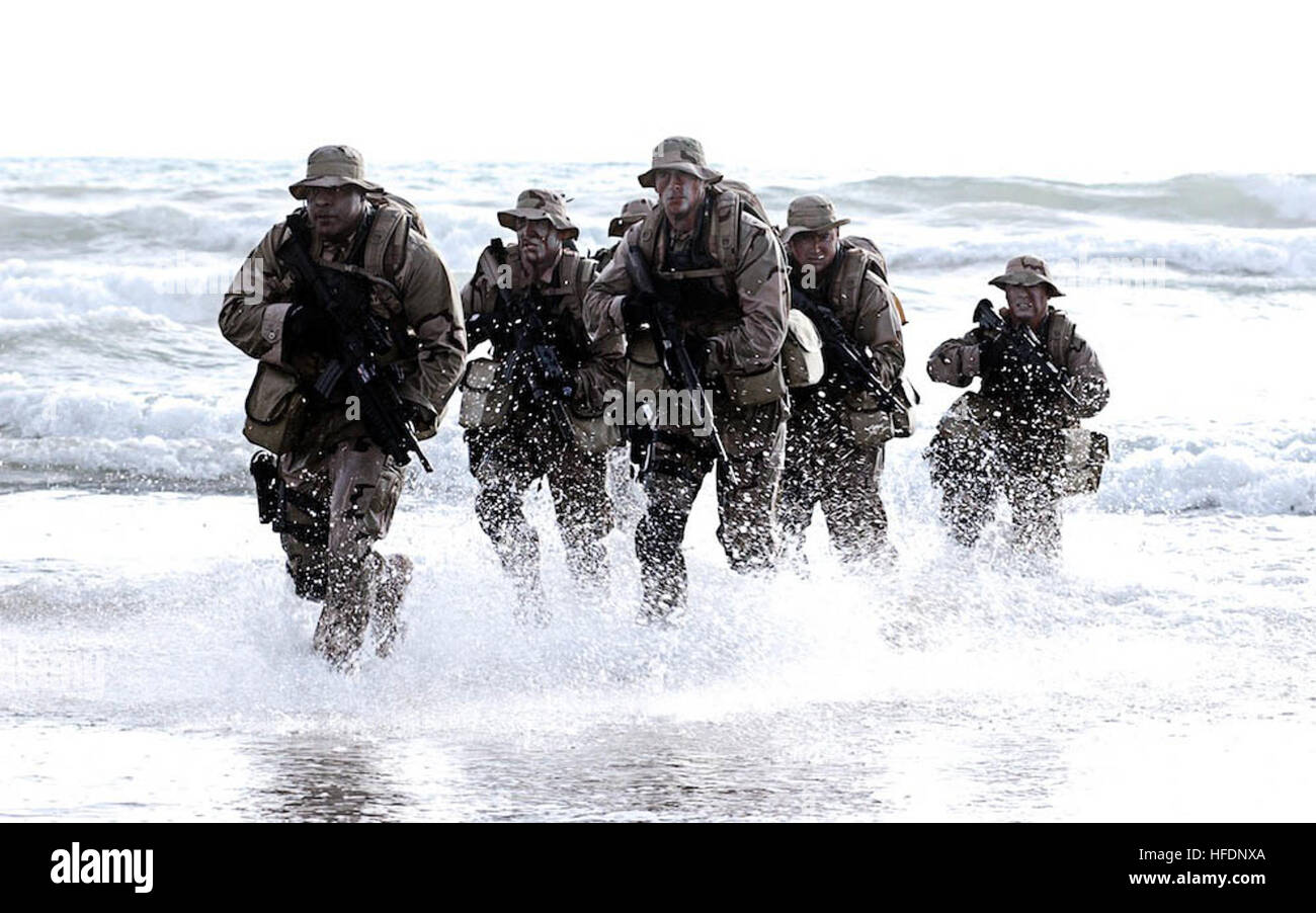 A Seal Team is coming out of water Stock Photo Alamy