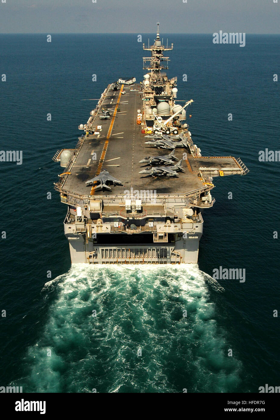 The multi-purpose amphibious assault ship USS Iwo Jima transits the Persian Gulf. Iwo Jima is deployed as part of the Iwo Jima Expeditionary Strike Group supporting maritime security operations in the U.S. 5th Fleet area of responsibility. Bilateral exercise in the Persian Gulf 131493 Stock Photo