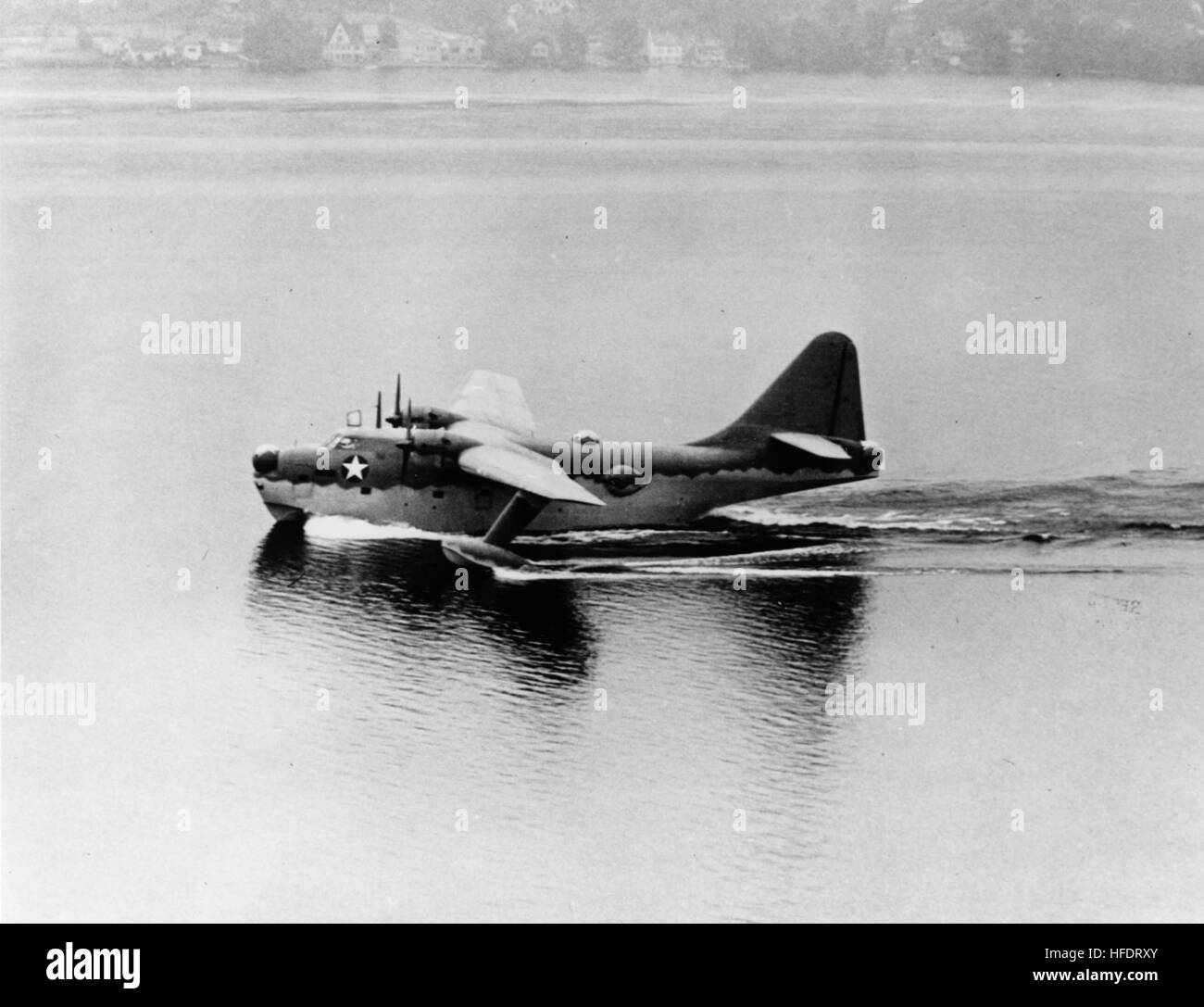 A Boeing XPBB-1 Sea Ranger floats in the water off Seattle in July 1942 ...