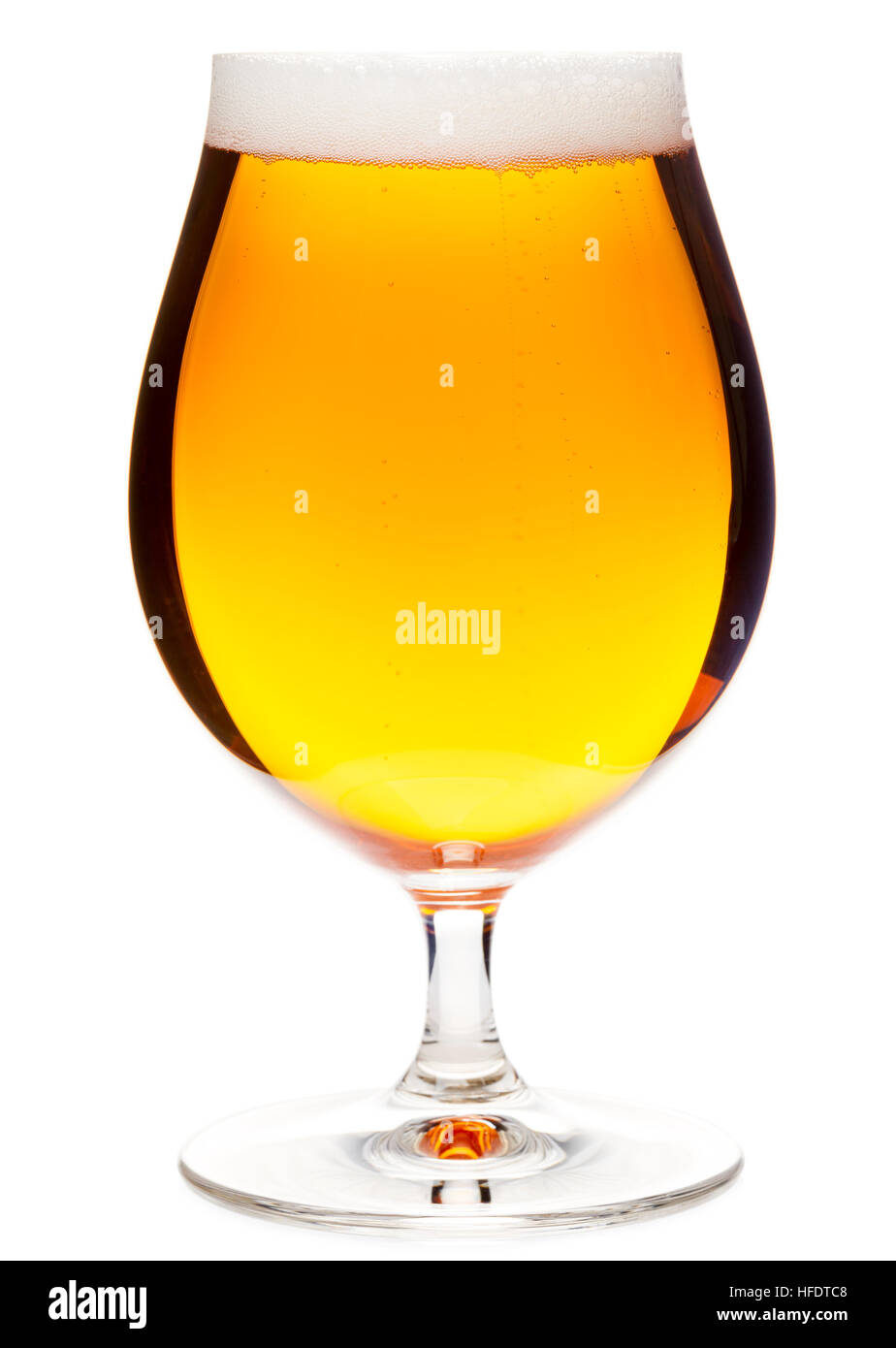 Full snifter glass of pale lager of pilsner beer isolated on white background Stock Photo Alamy