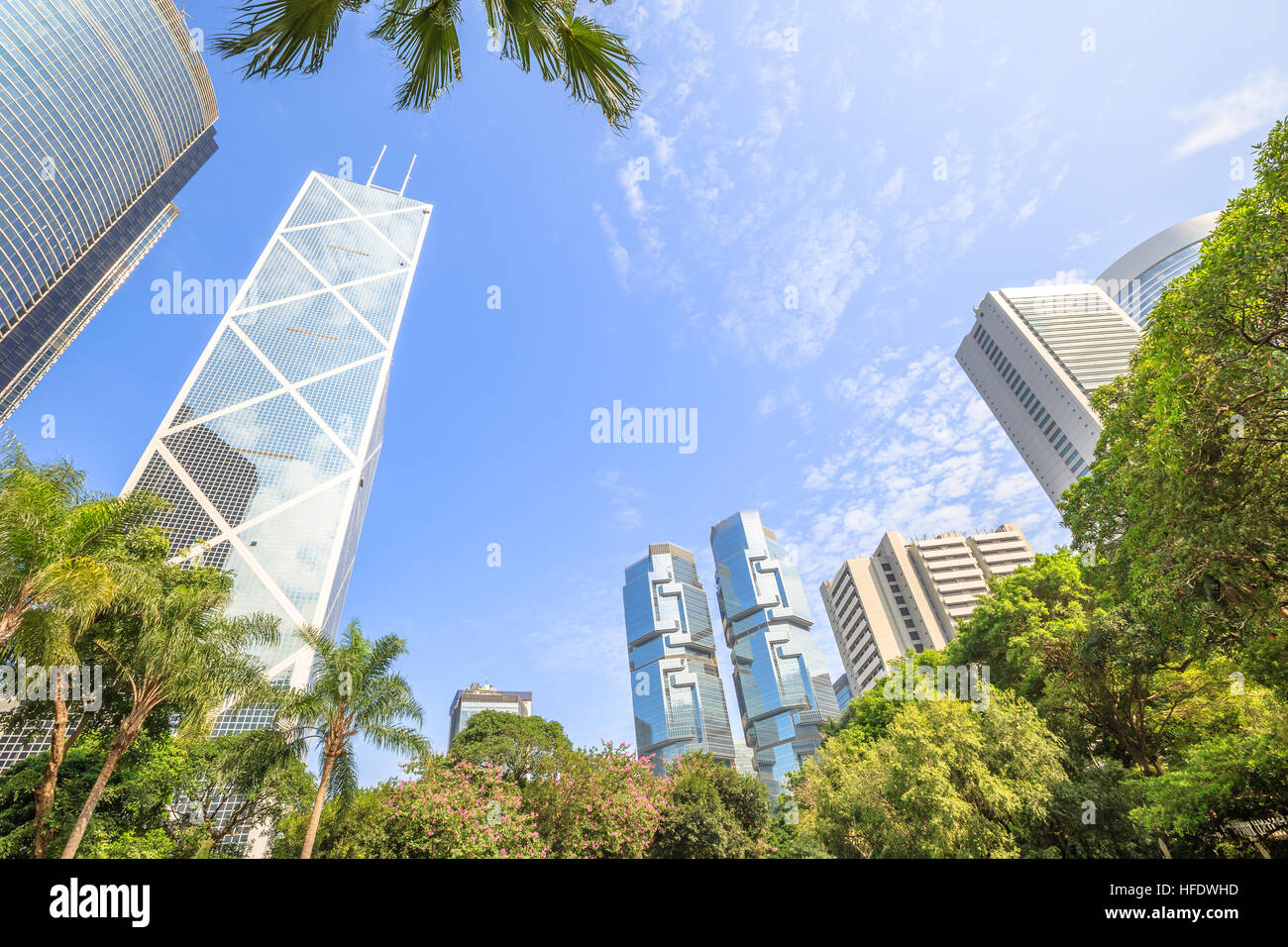Hong Kong Park Skyline Stock Photo