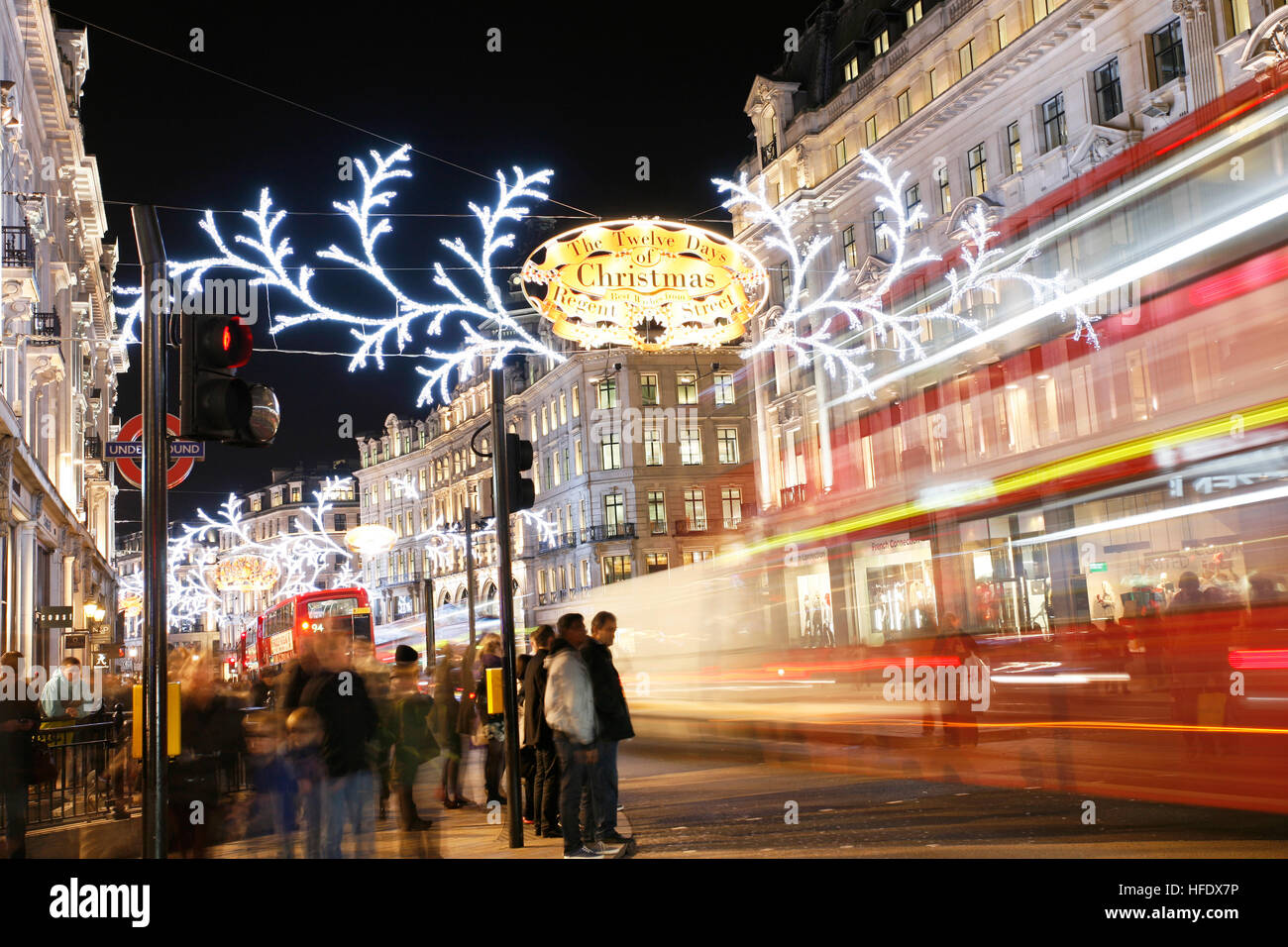 London, UK November 23, 2012 Christmas Lights Display on Regent