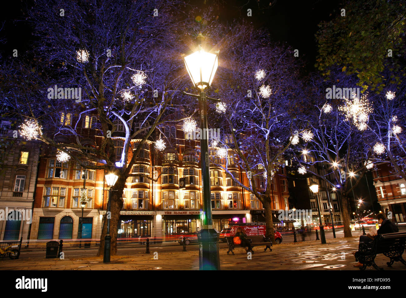 Christmas lights in sloane square hires stock photography and images