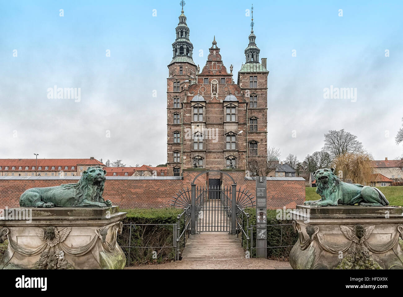 Rosenborg Castle is a renaissance castle located in Copenhagen, Denmark. The castle was originally built as a country summerhouse in 1606. Stock Photo