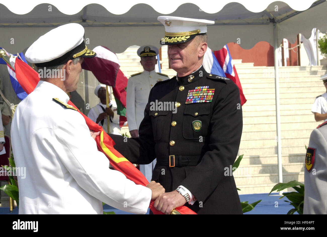 A change of command ceremony is held at Joint Force Command Naples ...