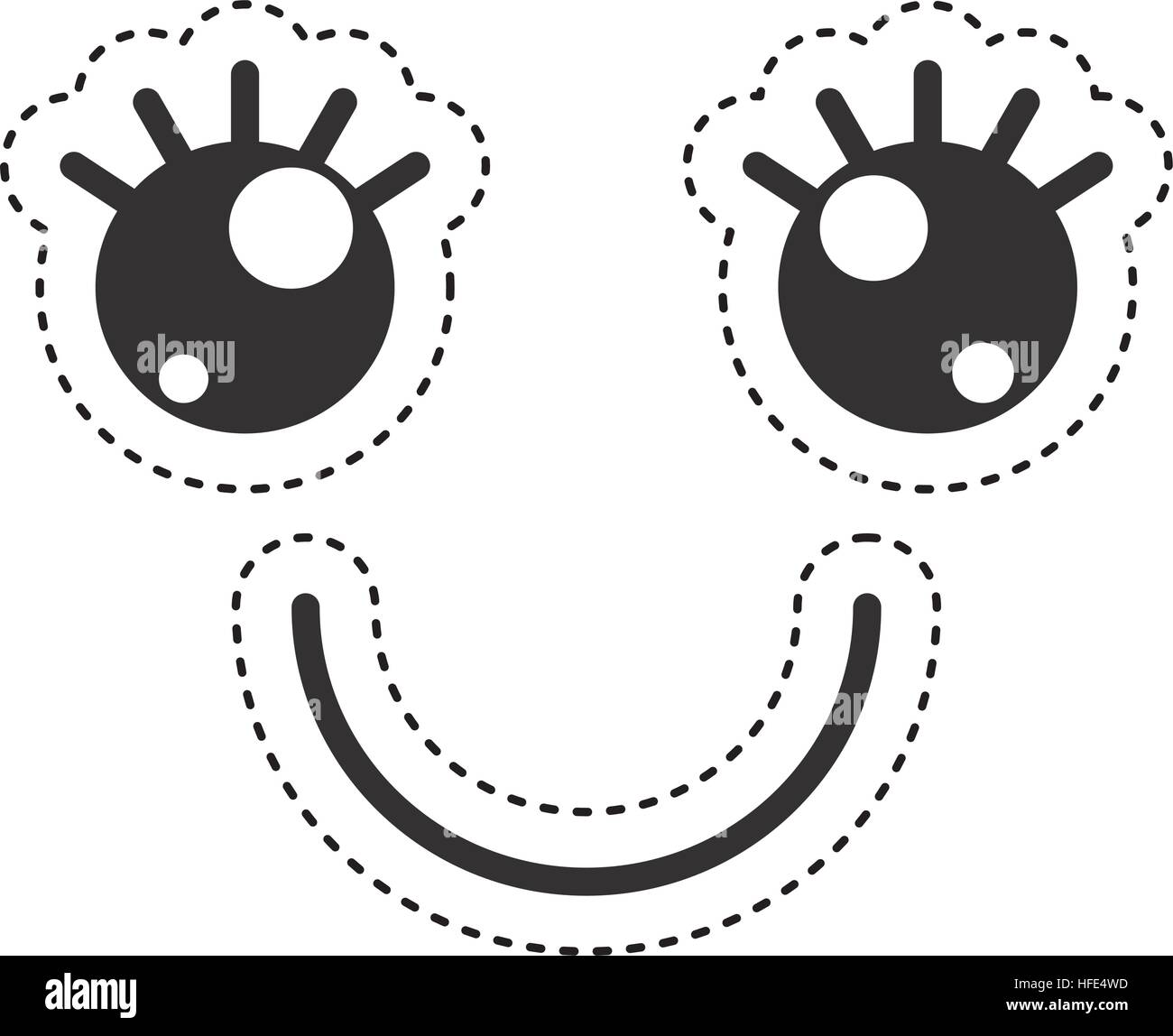 Kawaii style facial expression vector illustration design Stock Vector ...