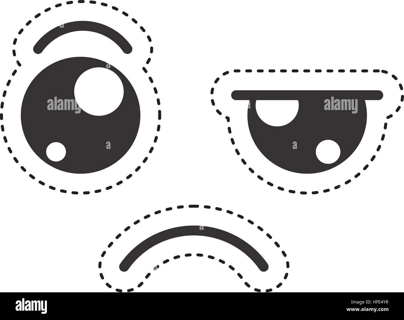 Kawaii style facial expression vector illustration design Stock Vector ...