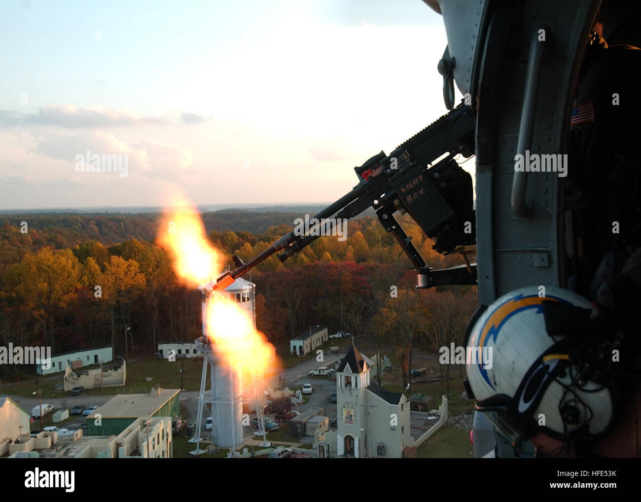 Suprising Fire Aviation Machinist Mate provides suppressing fire during urban assault ...