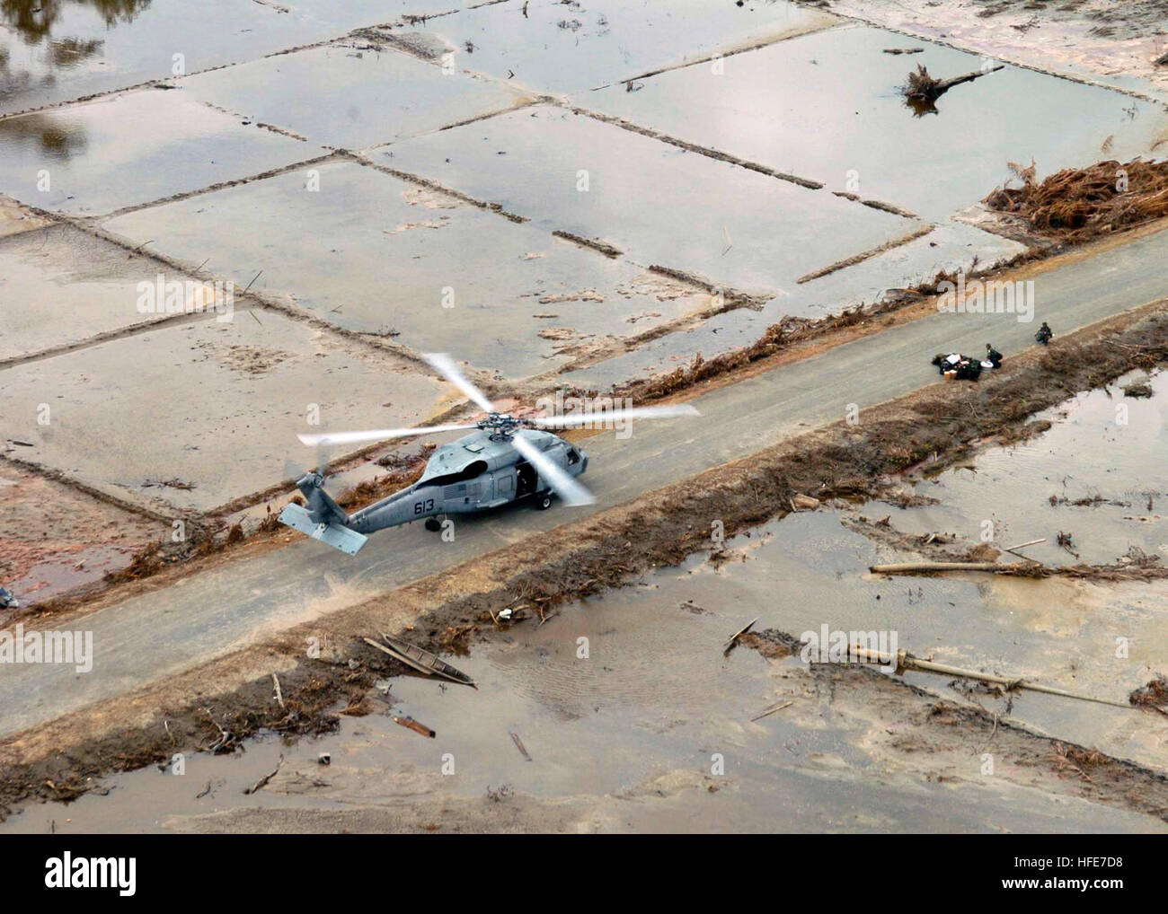 Tsunami helicopter footage