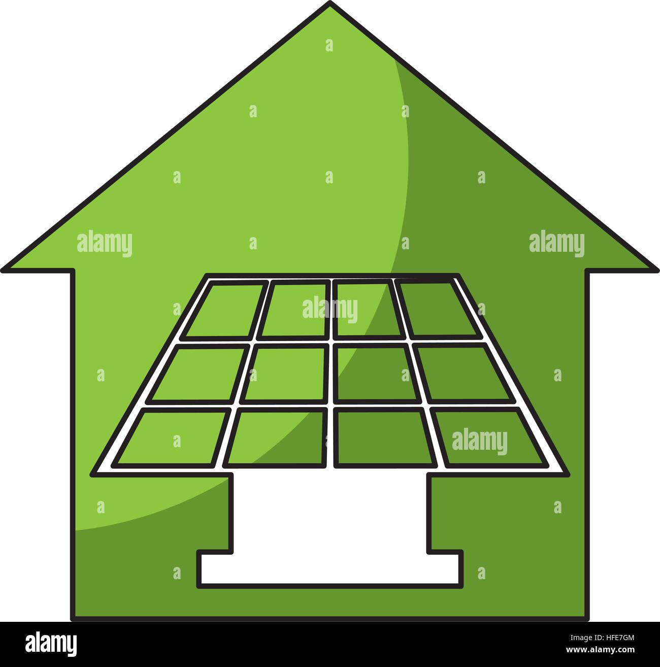 house exterior with panel solar isolated icon vector illustration ...