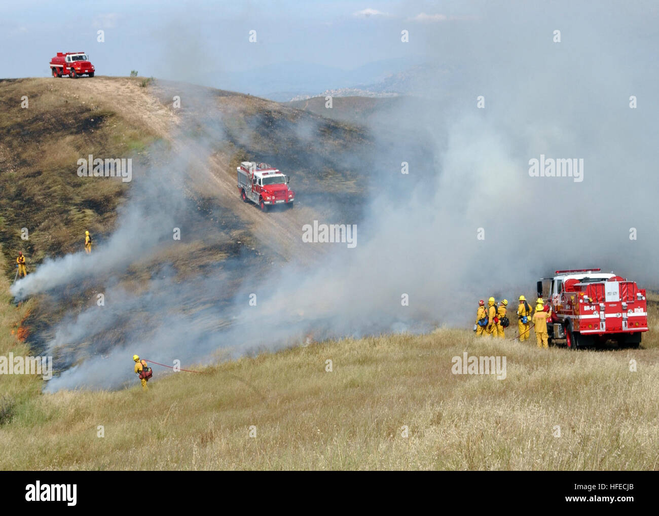 050430N9500T252 San Diego, Calif. (April 30, 2005) Firefighters