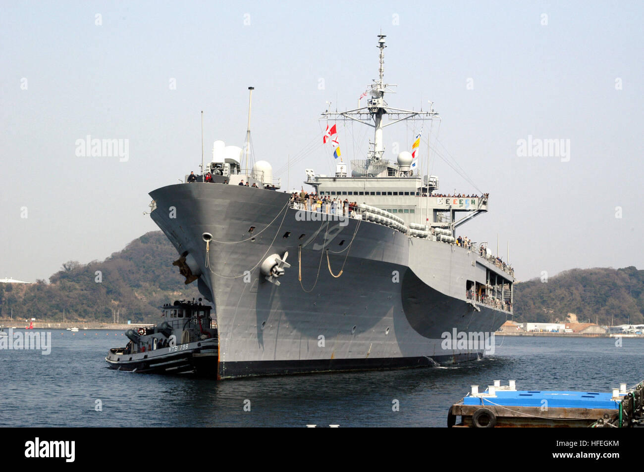 USS Blue Ridge (LCC 19), amphibious command and control ship, returns ...