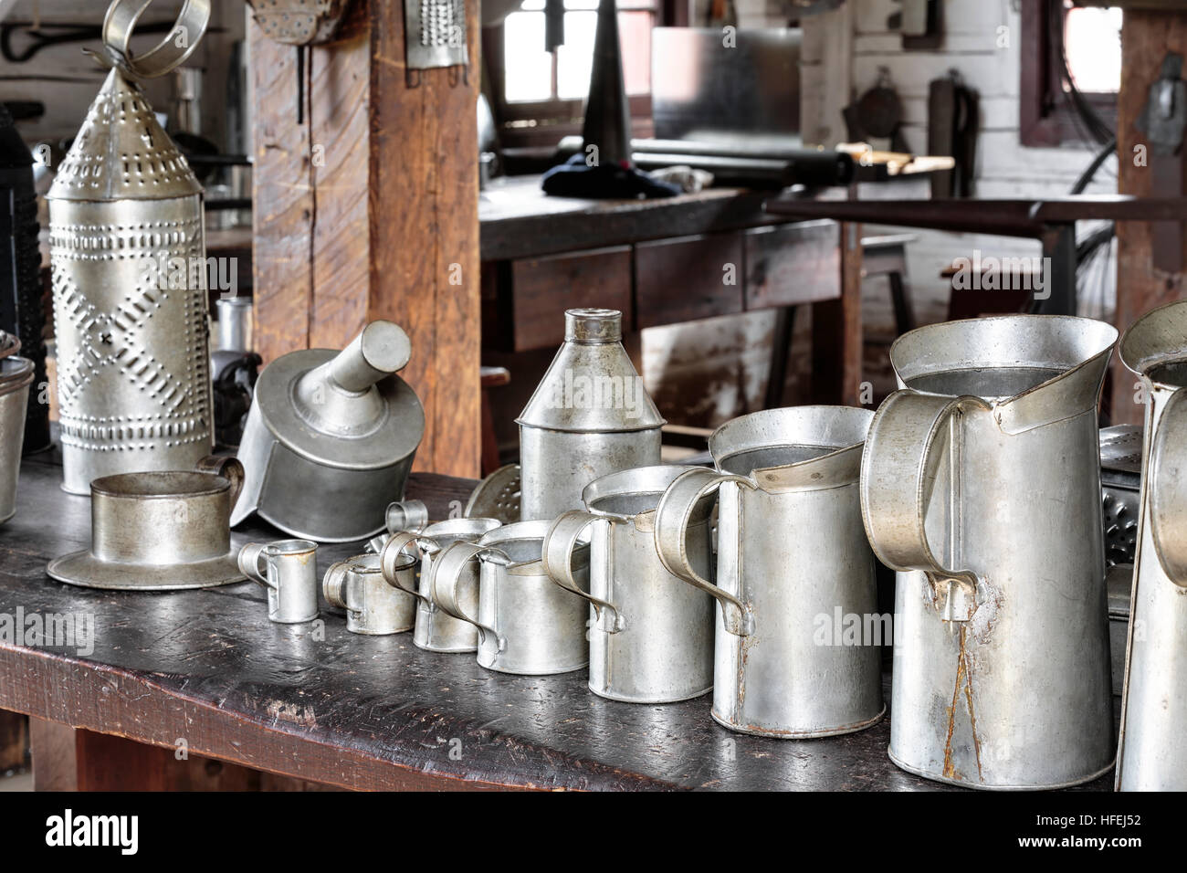 Tin cups, close up view Stock Photo Alamy