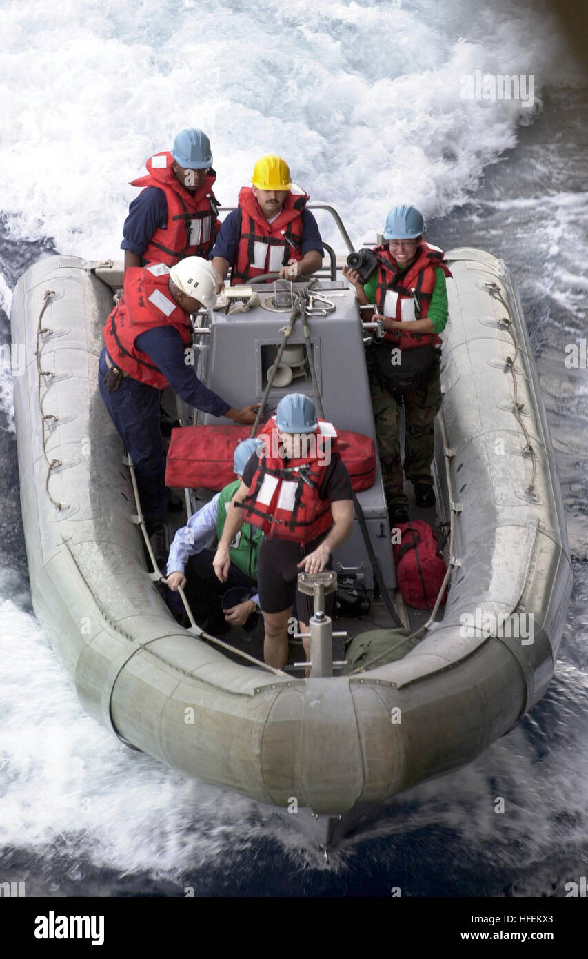 Spotter Rhib A RHIB team from USS Nimitz retrieves an emergency medical patient from ...