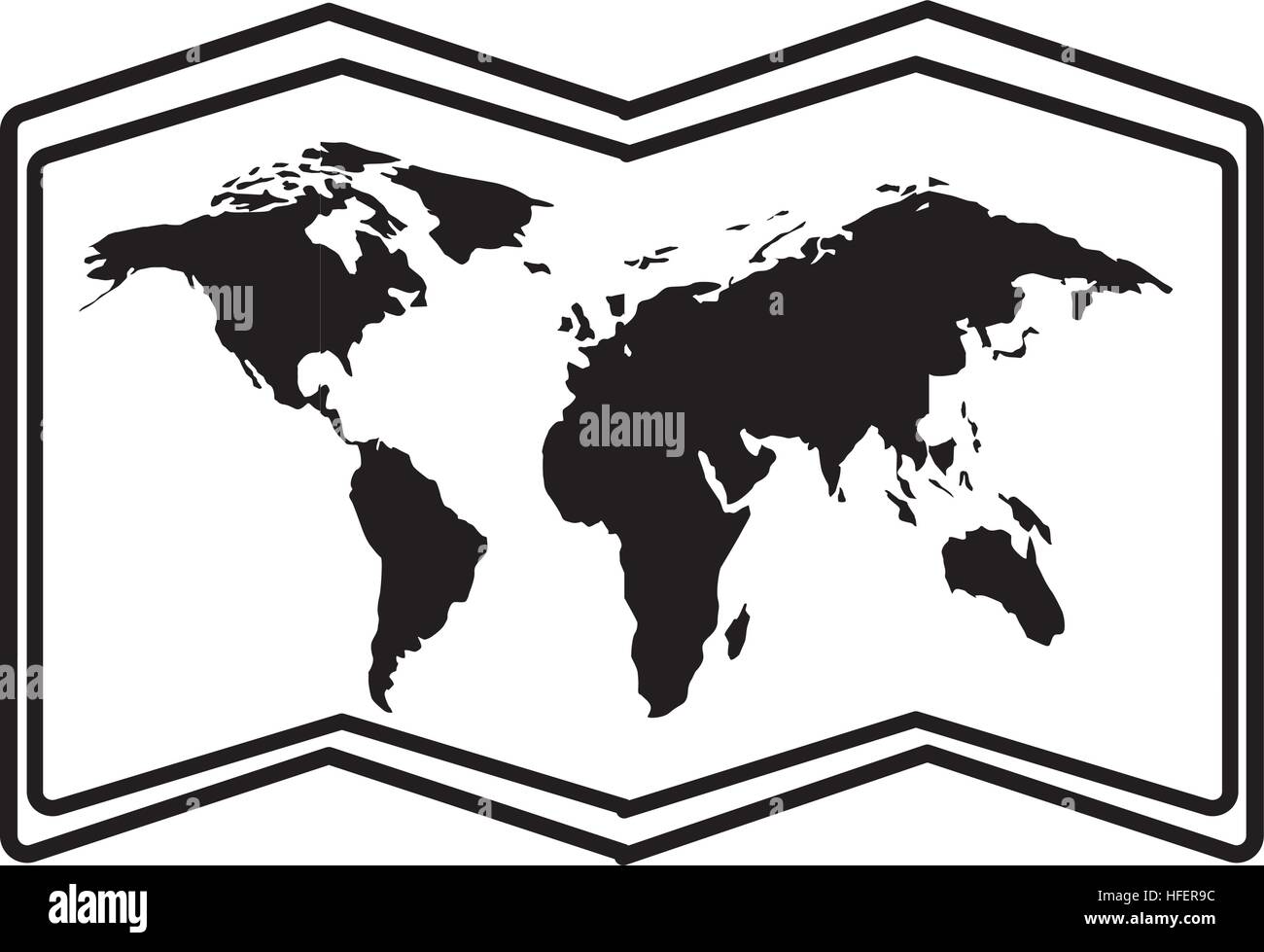 world map paper geography icon vector illustration design Stock Vector ...