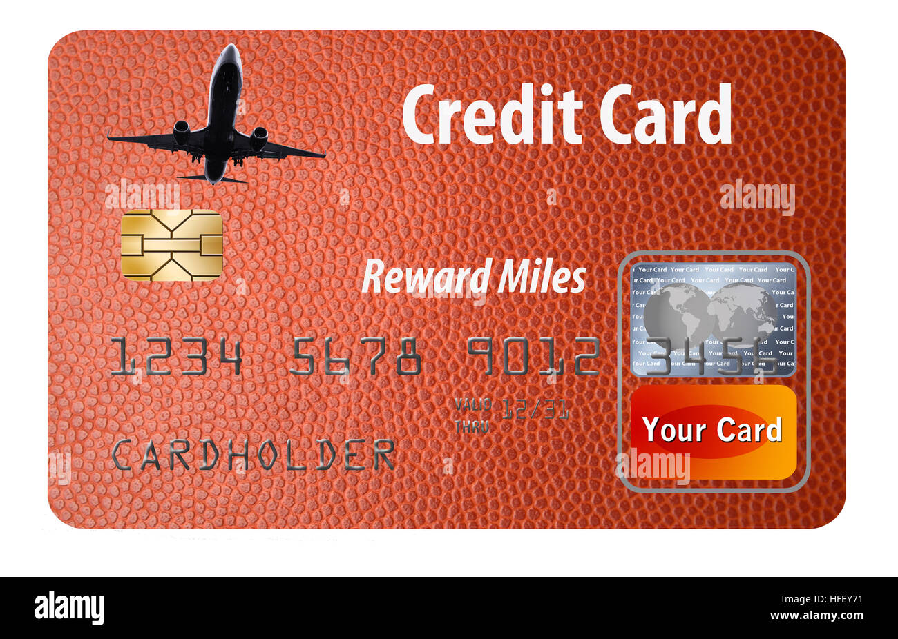 Air miles reward credit card isolated on white. Stock Photo