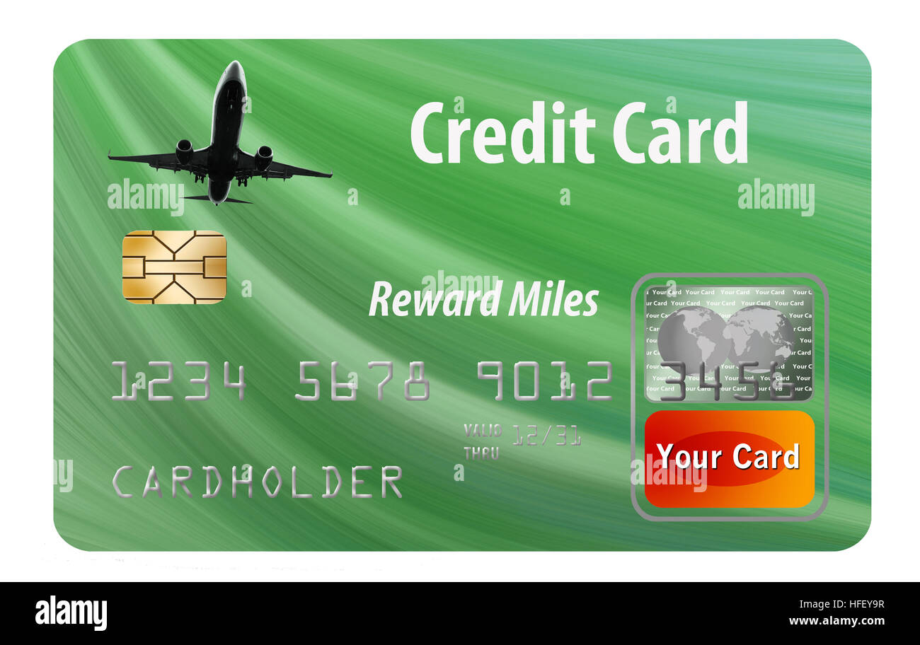 Air miles reward credit card isolated on white. Stock Photo