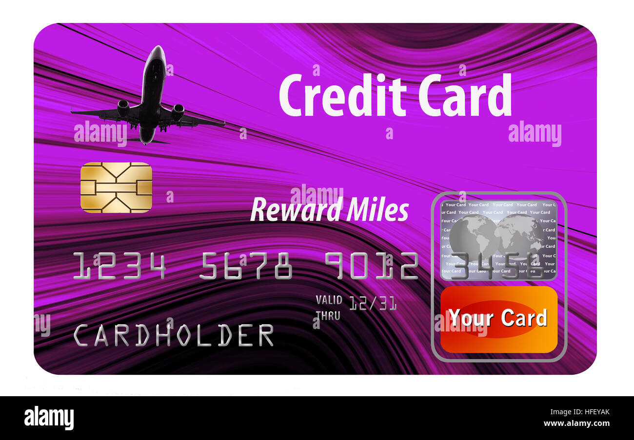 Air miles reward credit card isolated on white. Stock Photo