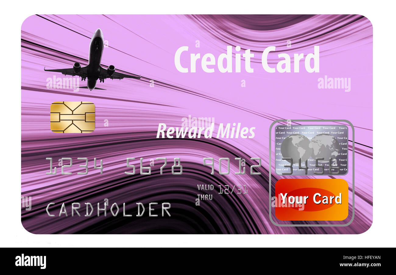 Air miles reward credit card isolated on white. Stock Photo