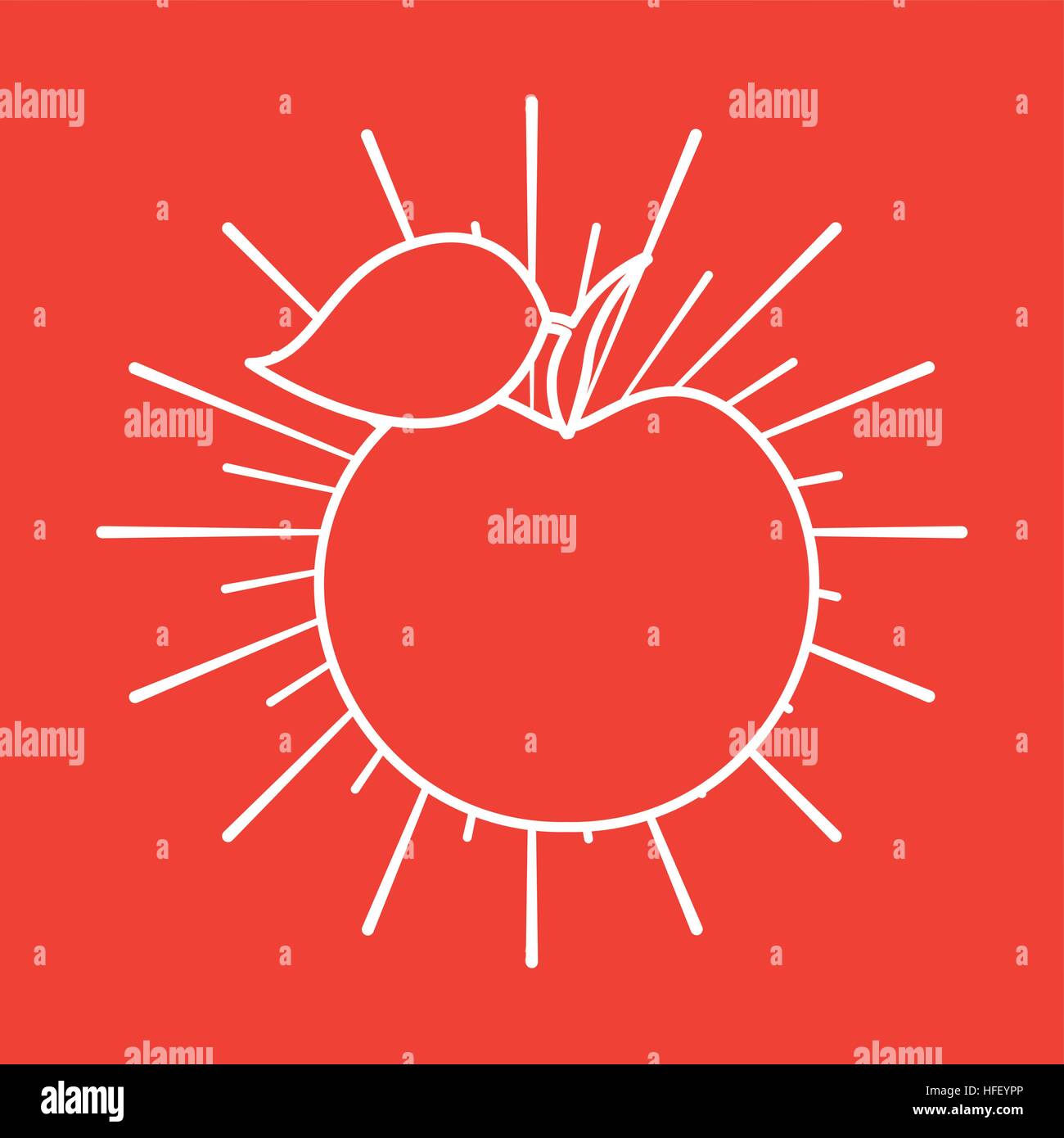 apple fresh fruit drawing icon vector illustration design Stock Vector ...