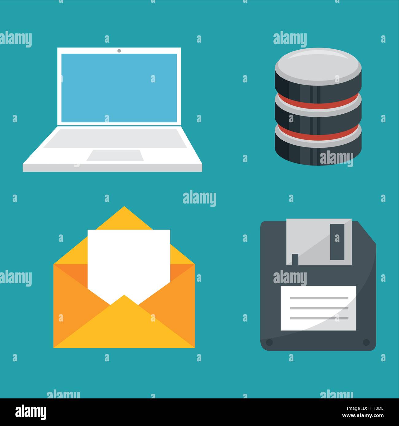 data center set icons vector illustration design Stock Vector Image ...