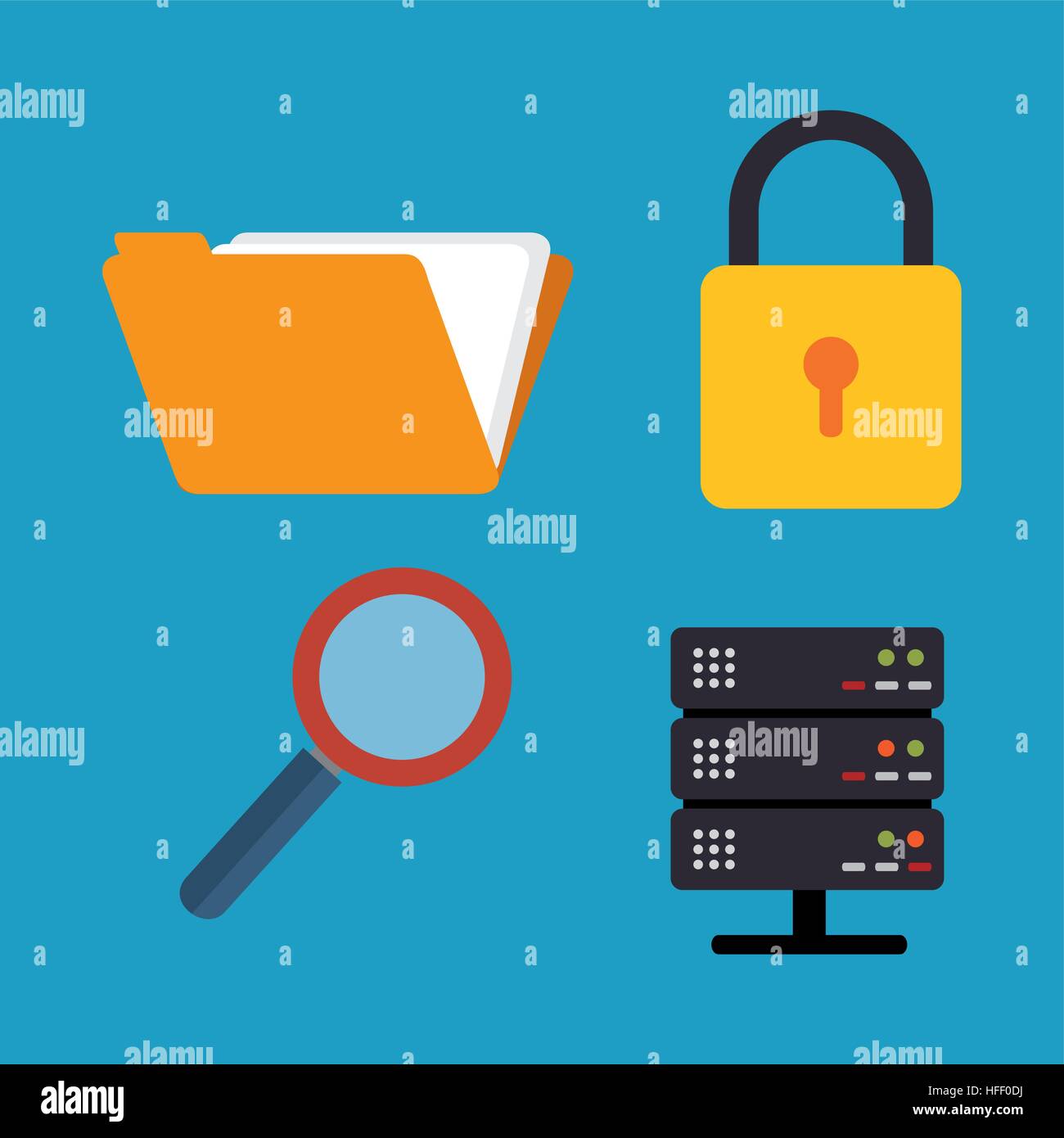data center set icons vector illustration design Stock Vector Image ...