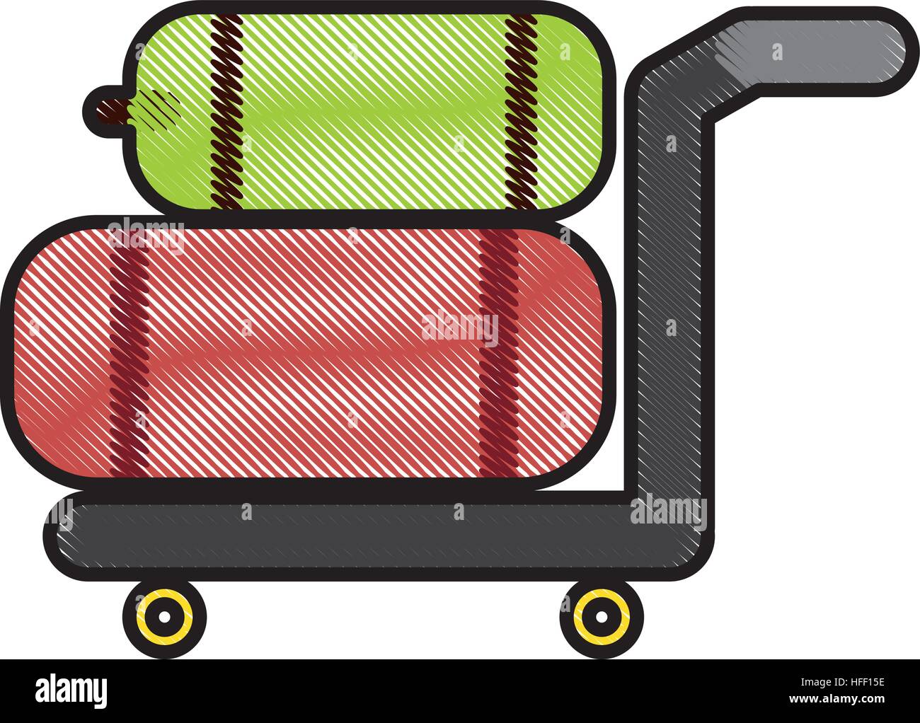 hand cart with luggage Stock Vector Image & Art - Alamy